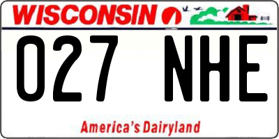 WI license plate 027NHE