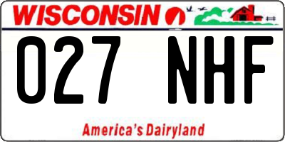 WI license plate 027NHF