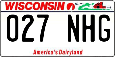 WI license plate 027NHG