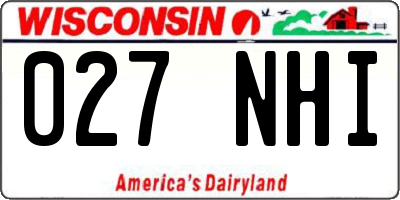 WI license plate 027NHI