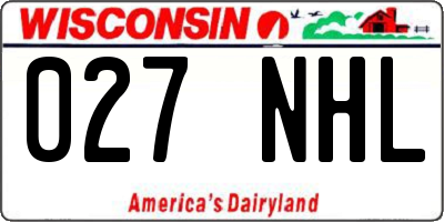 WI license plate 027NHL