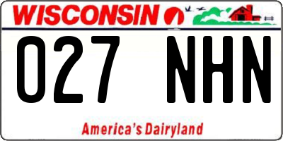 WI license plate 027NHN