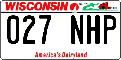 WI license plate 027NHP