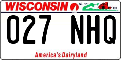 WI license plate 027NHQ