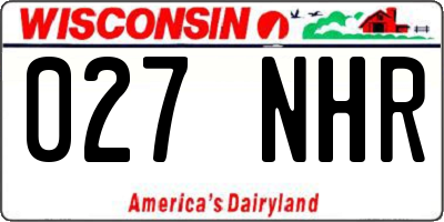 WI license plate 027NHR