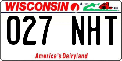 WI license plate 027NHT