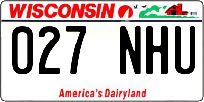 WI license plate 027NHU