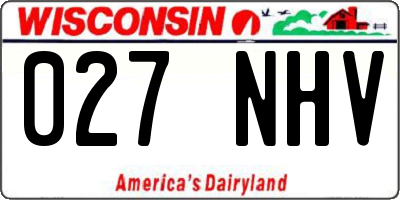 WI license plate 027NHV
