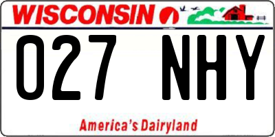 WI license plate 027NHY