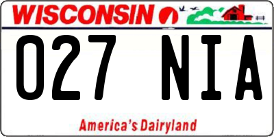 WI license plate 027NIA