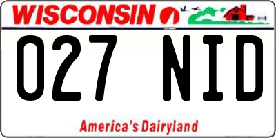 WI license plate 027NID