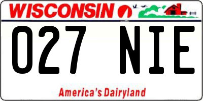 WI license plate 027NIE