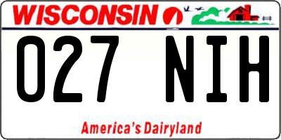 WI license plate 027NIH