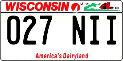 WI license plate 027NII