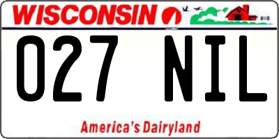 WI license plate 027NIL