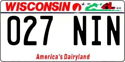 WI license plate 027NIN