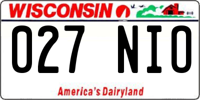 WI license plate 027NIO