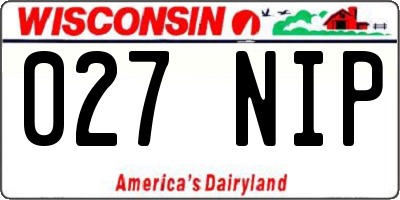 WI license plate 027NIP