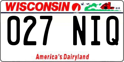 WI license plate 027NIQ
