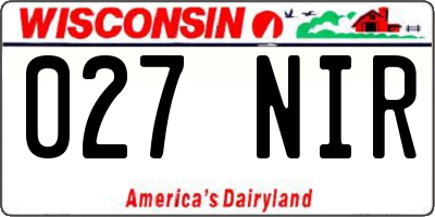 WI license plate 027NIR