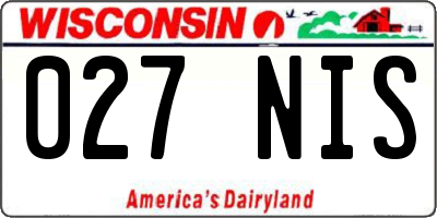 WI license plate 027NIS
