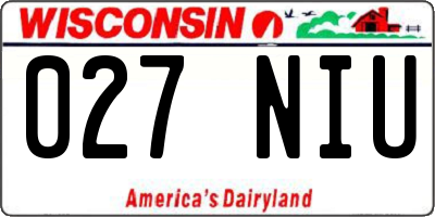 WI license plate 027NIU