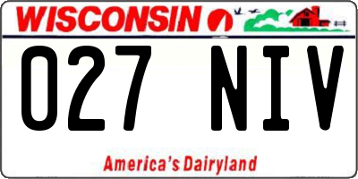 WI license plate 027NIV