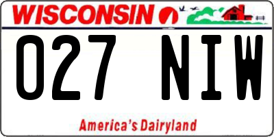 WI license plate 027NIW