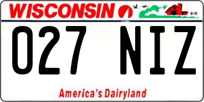 WI license plate 027NIZ