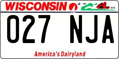 WI license plate 027NJA