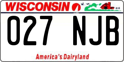 WI license plate 027NJB