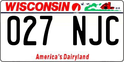 WI license plate 027NJC