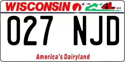 WI license plate 027NJD