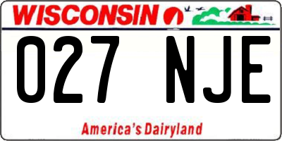 WI license plate 027NJE