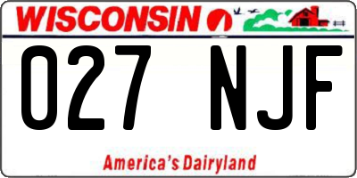 WI license plate 027NJF