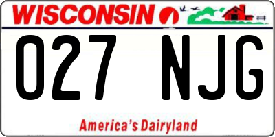 WI license plate 027NJG