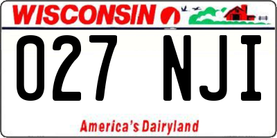 WI license plate 027NJI