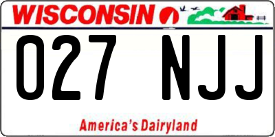 WI license plate 027NJJ