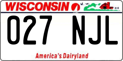 WI license plate 027NJL