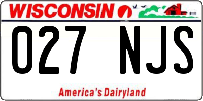 WI license plate 027NJS