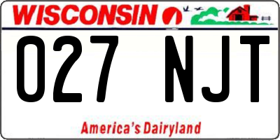 WI license plate 027NJT