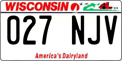 WI license plate 027NJV