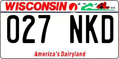 WI license plate 027NKD