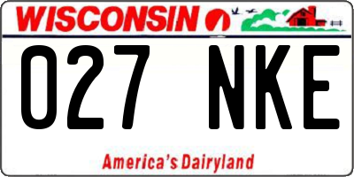 WI license plate 027NKE