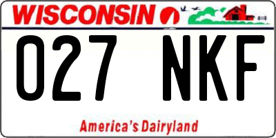 WI license plate 027NKF