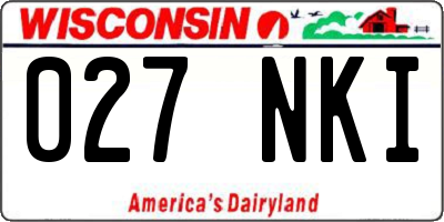 WI license plate 027NKI
