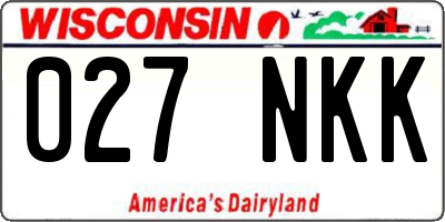 WI license plate 027NKK