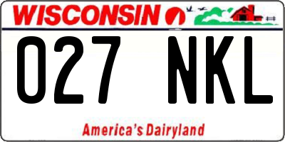 WI license plate 027NKL
