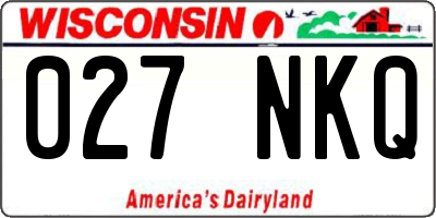 WI license plate 027NKQ