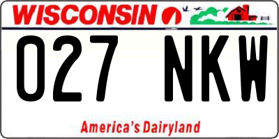 WI license plate 027NKW